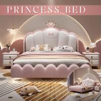 ราคา เตียงนอนเจ้าหญิง Princess bed เตียงนอนเด็ก(ไม่รวมที่นอน) เตียงหนังพียู เตียงเด็กโครงสร้างแข็งแรง เตียงสีมพูเตียงโมเดิร์น (29658741829)