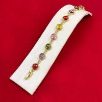 ราคา สร้อยข้อมือพลอยสีนพเก้า ตัวเรือนสีทอง เครื่องประดับพลอย สร้อยข้อมือแฟชั่น ความยาว 7 นิ้ว ทองชุบ ทองปลอม ทองไมครอน (13038849796)