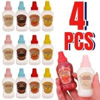 ราคา 4ชิ้นแบบพกพาขวดปรุงรสสลัดรวมทั้งการตกแต่งน้ําผึ้งซอสมะเขือเทศบีบขวดซอสคอนเทนเนอร์แบบบีบขวด (22165201514)