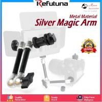 ราคา โลหะแข็งเงิน 7 นิ้ว 11 นิ้วปรับแรงเสียดทาน Articulated Magic Arm Clamp ยืดหยุ่น Magic Arm (40108664266)