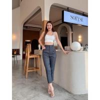 ราคา กางเกงทรงบอย ผ้าซาร่า ซิปหน้า ทรงสวย ใส่ทำงาน ใส่เที่ยว (26530271295)