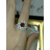 ราคา แหวนพลอยแท้ โกเมน สีแดง Garnet กลม 6 mm. ฝังพลอยแบบเตย ฝังเพชรcz แหวนเงินแท้92.5% ชุบทองคำขาว ไซส์56 พลอยแท้ธรรมชาติ (11133039805)