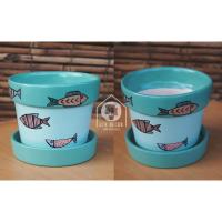 ราคา กระถางดินดิบ 4.5นิ้ว เพ้นท์ลายแฮนด์เมด ( มีลายละใบเท่านั้น ) (7429510387)