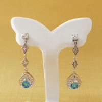 ราคา Aunya Jewelry ต่างหูพลอยแท้ บลูโทพาส (Blue Topaz Earrings) (8015652401)