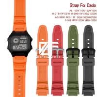 ราคา 100% ORIGINAL QUALITY WATCH STRAP Casio สายนาฬิกา AE-1000W AE 1000W AE1100W AE 1200 CASIO W 218H STRAP CASIO W218 H RUBBER CASIO 18MM STRAP (26120044387)