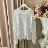 ราคา เสื้อทรงสเวตเตอร์โอเวอร์ไซส์สีขาวแบรนด์ CC-OO ส่งต่อ (22854406526)