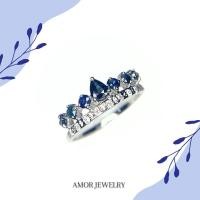 ราคา [มีวงเดียวเท่านั้น] แหวนเงินแท้ 925 ฝังพลอยไพลินจันท์ (Blue Sapphire) พลอยไพลินจันทบุรีจะมีสีน้ำเงินอมเขียวค่ะ (12573674267)