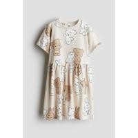 ราคา H&M(เอชแอนด์เอ็ม) เดรสผ้าคอตตอนเจอร์ซีย์ลายพิมพ์ เด็กผู้หญิง 1266971_1 (28076646114)