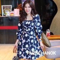 ราคา เดรสกระโปรง ลายไข่ดาว รวมส่ง (7218190626)