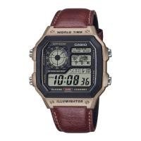 ราคา Casio Standard นาฬิกาข้อมือผู้ชาย สายหนัง รุ่น AE-1200WHL-5A - สีน้ำตาล (29871265481)