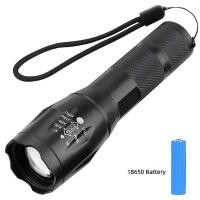 ราคา ไฟฉาย LED พลังสูงแบบพกพา 1000LM ไฟฉายยุทธวิธี 18650 ชาร์จใหม่ได้ - ซูมได้ 5 โหมด 200 เมตร (43861813202)