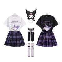ราคา Shiningstars Sanrio Melody Kuromi เสื้อยืด + JK กระโปรงลายสก๊อต 2 ชิ้นนักเรียนฮาโลวีนคอสเพลย์เครื่องแต่งกายเด็ก (28960176820)
