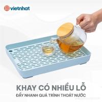ราคา Viet Nhat 5658 ถาดใส่ถ้วยพลาสติกและถาดรองถ้วย - ถาดชา Viet Nhat พร้อมตาข่ายระบายน้ําสะดวก (42955759334)