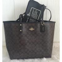 ราคา Coach Signature Canvas Brown/Black Tote (126296339)