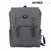 ราคา LEFTFIELD กระเป๋าเป้ สะพายหลัง สไตล์เกาหลี ผ้าลินิน Linen (สีดำ/Black) (769730680)