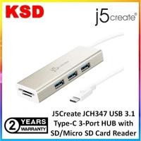 ราคา J5create JCH347 USB 3.1 Type-C ฮับ 3 พอร์ตพร้อมเครื่องอ่านการ์ด SD/Micro SD (21780148227)