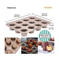 ราคา พิมพ์ CHEFMADE รหัส WK9158 พิมพ์ CANALE 12 หลุม เคลือบเทฟลอนสีทอง (10146417748)