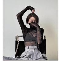 ราคา เสื้อคอเต่าซีทรู สีดำ ผ้ายืด ไซร้ SML เนื้อผ้าดี (8666014217)