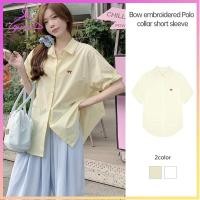 ราคา 【 Yimii.th 】พร้อมส่ง เสื้อเชิ้ต แขนสั้น คอปก ทรงโอเวอร์ไซส์ สีพาสเทลสดใส Y (24986231574)