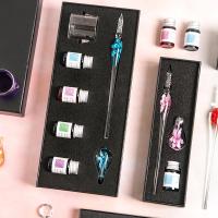 ราคา ดอกไม้แก้วปากกาจุ่มเครื่องเขียนนักเรียนปากกาแก้ว Douyin อินเทอร์เน็ตคนดังแก้วคริสตัลปากกาของขวัญวัน (28223262073)