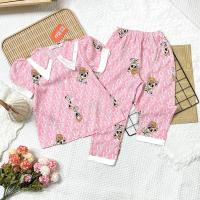 ราคา ชุดชุดนอนผ้าไหมแขนยาวลายน่ารักจาก Mango Silk for Girls Size 13-35kg - BPN36 - Babi mama (25927957379)