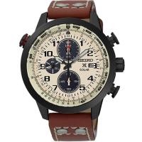 ราคา SEIKO Prospex Solar Chronograph นาฬิกาข้อมือผู้ชาย สายหนังน้ำตาล รุ่น SSC425P1 (295576545)