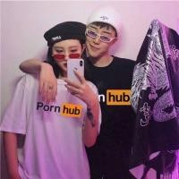 ราคา เสื้อ Oversize ⚽️สกรีนลาย PORNHUB (4818380817)