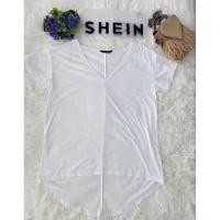 ราคา Sheinเสื้อยืดคอวีหน้าสั้นหลังยาว (18714513156)