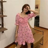 ราคา เดรสลายดอกสีชมพูหวาน (7668900524)