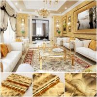 ราคา วอลเปเปอร์ติดผนังลายใบพัดใหญ่ สีทอง (ไม่มีกาวในตัว) (5387096540)