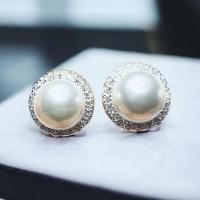 ราคา ต่างหูมุกล้อมเพชรแฟชั่นทองหุ้มสินค้าคุณภาพดีมาก สวยเรียบหรู ไม่ลอกดำ (26453991498)