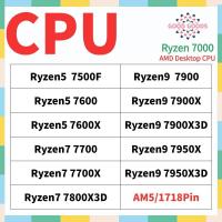 ราคา Ryzen5 7500F 7600 7600X Ryzen7 7700 7700X 7800X3D Ryzen9 7900 7900X3D 7950X 7950X3D AMD Ryzen 7000 โปรเซสเซอร์เดสก์ท็อป CPU ซ็อกเก็ต AM5 1Pin (24939582762)