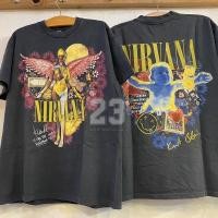 ราคา [ 23 ] NIRVANA KURT is on the world Nirvana Tour Bio Washed tag Bootleg แท้ เสื้อวินเทจ เสื้อทัวร์ วงร๊อค vintge shirt (27632014246)
