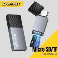 ราคา Essager Dual-Port USB 2.0 Type-C & USB-A Card Reader 2.0 Tf Sd Micro Type-C Otg Converter สําหรับสมาร์ทโฟน (29882687160)