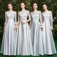 ราคา ♥️ สินค้าพรีออเดอร์♥️ ชุดเพื่อนเจ้าสาวยาวสีเทาเงิน ชุดออกงาน เดรสยาวออกงาน (1899461023)