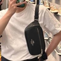 ราคา รุ่นใหม่กระเป๋าสะพายชาย/หญิง มีใบลูกด้วยค่ะ มี2สี New Coach Elias Belt Bag in Refined Pebble Leathe (29365530931)