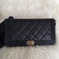 ราคา 005070 Chanel / Boy Caviar Zippy Long Wallet GHW (11265484413)