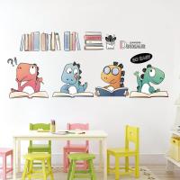 ราคา น่ารักอ่านไดโนเสาร์น้อยการ์ตูนสติ๊กเกอร์ติดผนังห้องเด็กอนุบาลห้องเรียนสติ๊กเกอร์ตกแต่ง (24134062470)