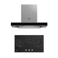 ราคา BEKO ชุดครัว เตาแก๊ส HIEW 73242 SOB และ เครื่องดูดควัน HCB93241X (21532294916)