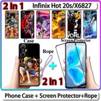 ราคา 2 IN 1 เคส พร้อมกระจกนิรภัยกันรอยหน้าจอ แบบโค้ง ลายการ์ตูนนารูโตะ และวันพีซ สําหรับ Infinix Hot 20s X6827 (20461503159)