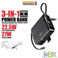 ราคา พาวเวอร์แบงค์ รุ่น RPP-553 (สายชาร์จในตัวType-C,iph/ขาเสียบชาร์จ AC) 20000mAh ชาร์จเร็ว แบตสำรอง Powerbank (23020132762)