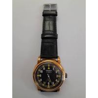 ราคา TISSOTนาฬิกาข้อมือผู้ชาย วินเทจ ย้อนยุค(มือสอง) เรือนทอง สายหนัง GENUINE LEATHER หน้าปัทธ์ดำ 3 เข็ม ระบบไขลานแท้ๆ สำหรับ (25489986111)