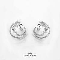 ราคา ต่างหูเพชรแท้ Crescent Moon Lover ( Diamond Earrings ) (12607081382)