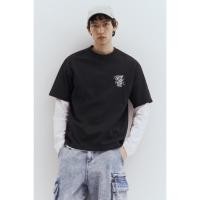 ราคา H&M(เอชแอนด์เอ็ม) เสื้อยืดพิมพ์ลายแบบหลวม ผู้ชาย 0967955_22 (27780616860)