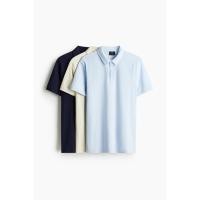 ราคา H&M(เอชแอนด์เอ็ม) ชุดเสื้อโปโล Slim Fit 3 ตัวแพ็ก ผู้ชาย 1264425_2 (28881506169)