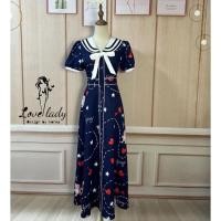 ราคา เดรสยาว เดรสอลัง คอปก ลายหมี น่ารักมากๆ เดรสสีกรม สวยๆ งานป้าย love lady (18900143333)