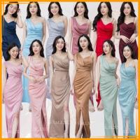 ราคา ชุดไปงานแต่ง Wedding Dress ชุดเดรสออกงาน A271 ชุดไปงานแต่งงาน เดรสยาว สายเดี่ยว คอถ่วง ชุดเดรส งานแต่งงาน Dress (27809916828)