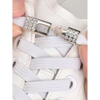 ราคา แฟชั่นยืดหยุ่นไม่มีผูกเชือกผูกรองเท้า พลอยเทียม ข้ามล็อคผูกเชือกผูกรองเท้ารองเท้าแบน เชือกผูกรองเท้า เหมาะสําหรับรองเท้าผ้าใบและรองเท้าก (25429349048)