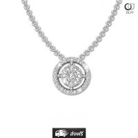 ราคา ZILVY สร้อยคอทองคำขาวพร้อมจี้เพชร (P008) (27264287203)