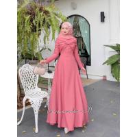 ราคา ชุดเดรสอิสลามออกงาน เดรสออกงาน เนื้อผ้าเปเป้ ชุดมุสลิม เดรสอิสลาม ชุดใส่รายอครัวซองต์(เปเป้โบว์อก) (29857800883)